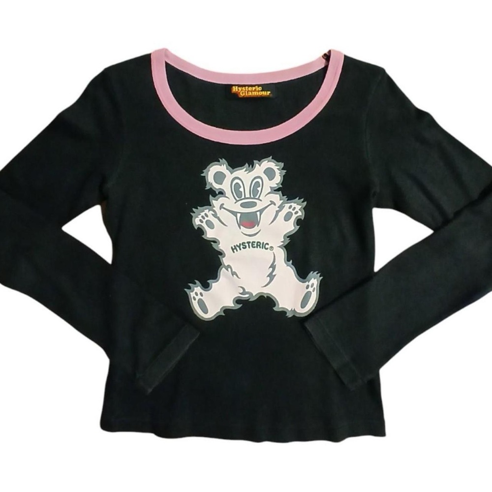 Hysteric Glamour Black Tee with Pink Accents
